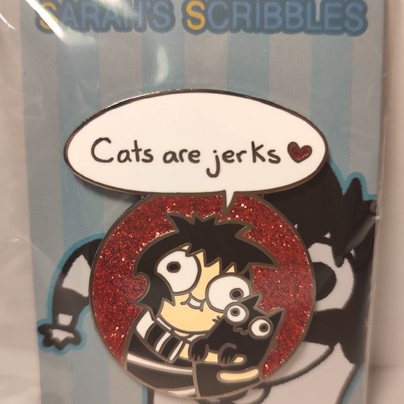 Sarahs Scribbles Cats Are Jerks Enamel Pin Collectible Cute Animal Brooch - Picture 1 of 3